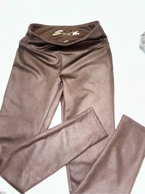 Seven7 Girls Brown Faux-Leather Leggings